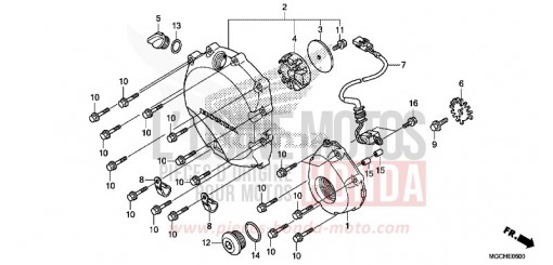 RIGHT CRANKCASE COVER CB1100NAH de 2017